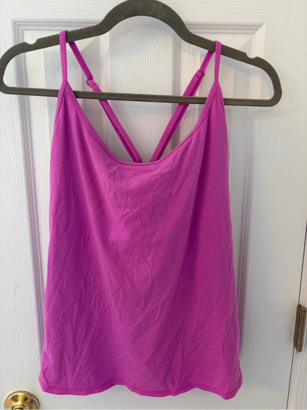 Lilly Pulitzer Luxletic Fuchsia Adjustable-Strap Cross-Back Tank Top